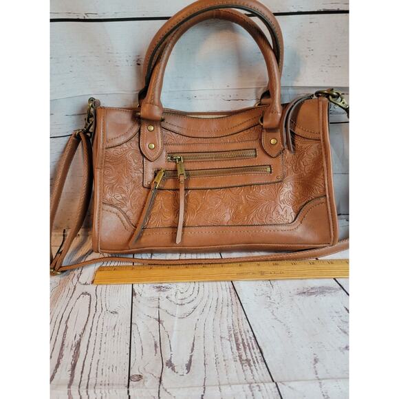 Rosetti Handbag Light Brown Western theme with embossed/stamped Faux Leather - Picture 14 of 16